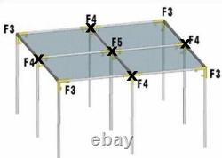 Canopy Frame Fittings 3-Way Flat 1-3/8'' Inside With Eyebolts Lot FVF3