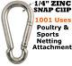 Carabiner Snap Clips 1/4 Zinc Plated Snap Hook Lock Clip Lot Bulk Wholesale