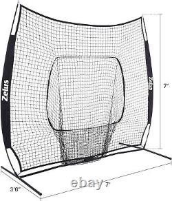 Compact 7x7ft Batting Cage Net with Ground Stakes Portable for Backyard Use