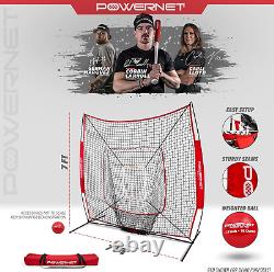 Corbin Carroll DLX 7X7 Baseball Softball Hitting Net + Weighted Heavy Ball + Str