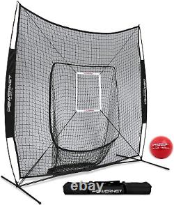 Corbin Carroll DLX 7X7 Baseball Softball Hitting Net + Weighted Heavy Ball + Str