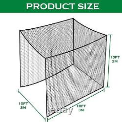 Golf Batting Cage Netting Golf Practice Nets, 10ft x 10ft x 10ft Frame NOT In