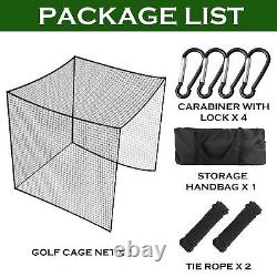 Golf Batting Cage Netting Golf Practice Nets, 10ft x 10ft x 10ft Frame NOT In