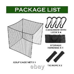 Golf Batting Cage Netting Golf Practice Nets, 10ft x 10ft x 10ft Frame NOT In