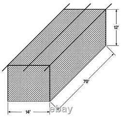 Hit Run Steal 12 x 14 x 70 Feet Premium Batting Cage Net Only, 1.75 Mesh, Black