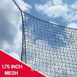 Hit Run Steal 12 x 14 x 70 Feet Premium Batting Cage Net Only, 1.75 Mesh, Black