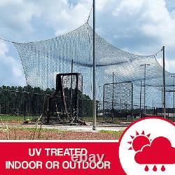 Hit Run Steal 12 x 14 x 70 Feet Premium Batting Cage Net Only, 1.75 Mesh, Black