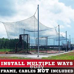 Hit Run Steal 12 x 14 x 70 Feet Premium Batting Cage Net Only, 1.75 Mesh, Black