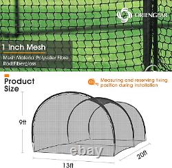 Hitting Cage Net Baseball Batting Cage 20&30Ft, Training Equipment Batting Cage