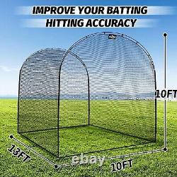 Kapler13X10X10FT Batting Cage for Baseball and Softball with Steel Frame and Net