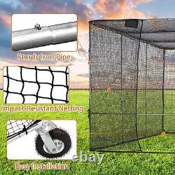 KaplerSoftball baseball batting cage with frame and net for batting and pitching