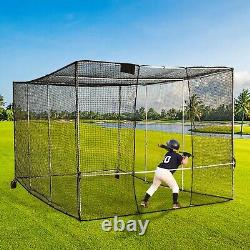 KaplerSoftball baseball batting cage with frame and net for batting and pitching