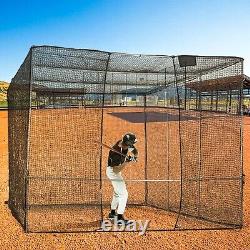 KaplerSoftball baseball batting cage with frame and net for batting and pitching