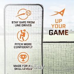 L Screen Baseball Pitching Net for Batting Cage Pitching Screen Backstop 6 x 6