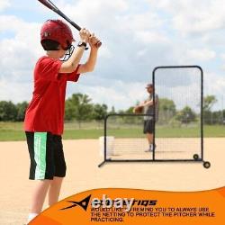 L Screen Baseball Pitching Net for Batting Cage Pitching Screen Backstop 6 x 6