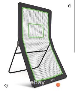 Lacrosse Rebounder Net 4x7ft Throwback Net Adjustable with 5 Bounce Back Angles