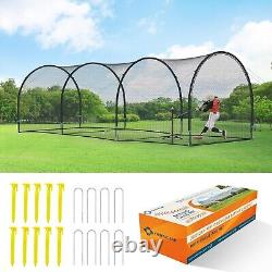 ORIENGEAR 30FT Baseball Batting Cages for Backyard with Frame and Net F204