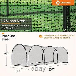 ORIENGEAR 30FT Baseball Batting Cages for Backyard with Frame and Net F204