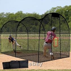 Outdoor Portable Softball Baseball Batting Cages Netting with 16 X 10 X 10 FT