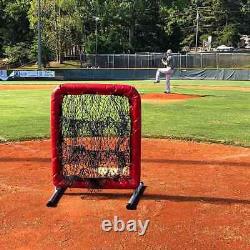 Pitcher's Pocket 9 Hole Pitching Target RED 9 Pocket Pitching Net