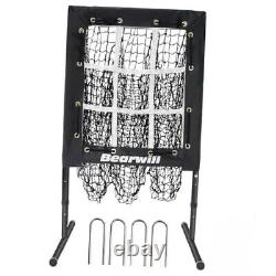 Pitching Net, 9 Hole Baseball Pitching Net with Strike Zone, Adjustable