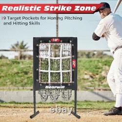 Pitching Net, 9 Hole Baseball Pitching Net with Strike Zone, Adjustable