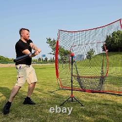 Portable 7x7 Baseball Net Kit Hitting & Pitching Softball Tee Included