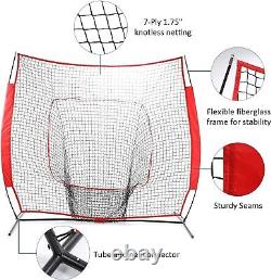 Portable Baseball Net with Tee 7x7 Size for Hitting & Pitching Practice