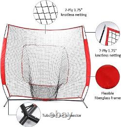 Portable Baseball Net with Tee 7x7 Size for Hitting & Pitching Practice