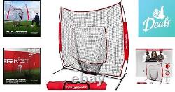 Portable Baseball Softball Practice Net 7x7 Bow Frame Hitting & Throwing Aid