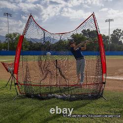 PowerNet Baseball Softball 7x7 Full Mouth Net Quick Setup and Heavy Duty Bag