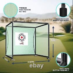 Premium Steel Metal Golf Driving Cage 10ft x 10ft x 10ft Training Aids Practice