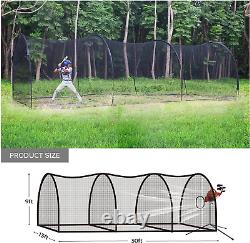 Pro 20FT 30FT Baseball Batting Cage Net and Frame, Baseball & Softball Hitting C
