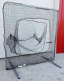 Sock Net 7' x 7' Professional Baseball Safety Sock Net Heavy 60ply Net with Frame