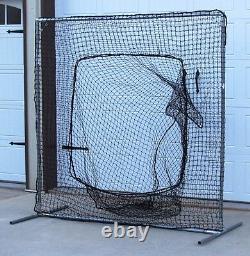 Sock Net 7' x 7' Residential Baseball Safety Sock Net Heavy 60ply Net with Frame