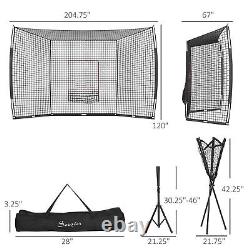 Soozier Softball and Baseball Net Set with Tee Caddy & Portable Carry Bag