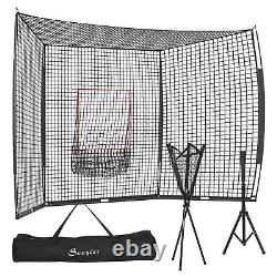 Soozier Softball and Baseball Net Set with Tee Caddy & Portable Carry Bag