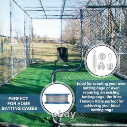 Tandefio Batting Cage Netting Wire Tension Kit Cable Kit Batting Cage 55 ft