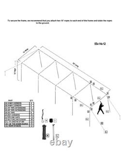 Trapezoid Batting Cage Frame Kit 12' x 14' x 55' Heavy Duty Baseball/Softball