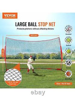 VEVOR Barrier Backstop Net, 16x10ft Ball Sports Barrier Net