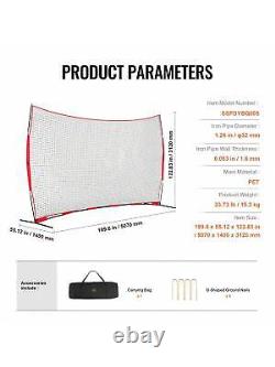 VEVOR Barrier Backstop Net, 16x10ft Ball Sports Barrier Net