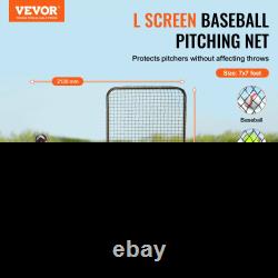 VEVOR L Screen Baseball for Batting Cage, 7x7 ft Baseball Softball Safety Screen