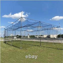 Weather-resistant baseball batting cage net with twisted/knotted design