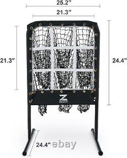 ZELUS Baseball Net with Target Pockets for Hitting/Pitching Adjustable Height