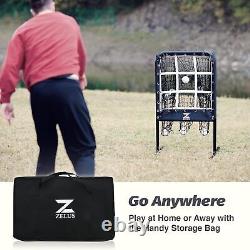 ZELUS Baseball Net with Target Pockets for Hitting/Pitching Adjustable Height