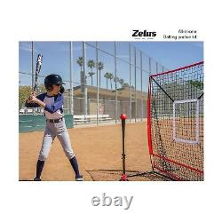 ZELUS Baseball net and tee, 5x5ft/ 7x7ft Baseball Net for Hitting and Pitchin